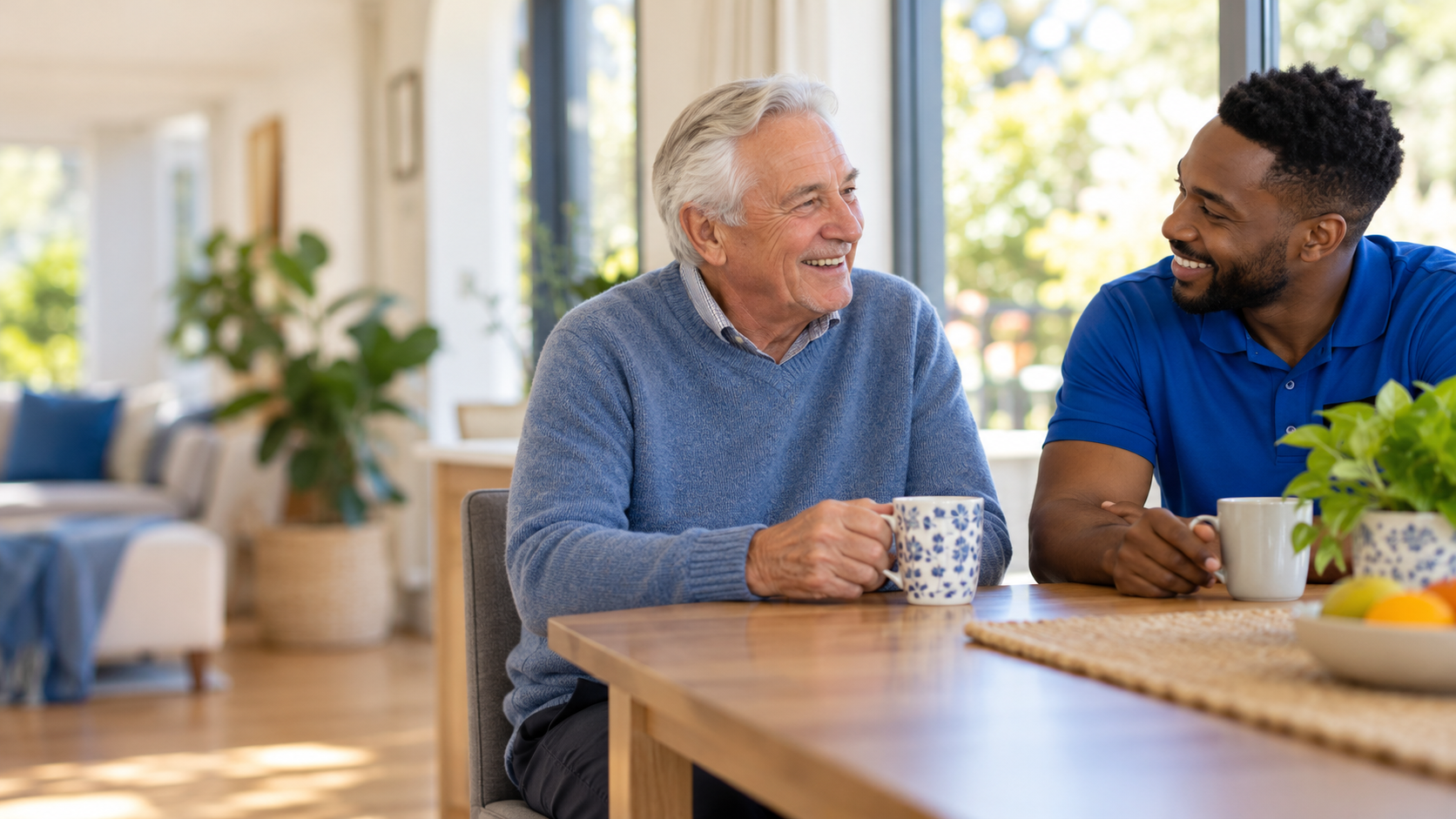 People sharing a conversation in an inclusive setting